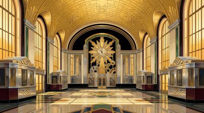 Art Deco Train Station Canvas Wall Art