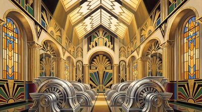 Art Deco Power Station Cathedral Canvas Wall Art