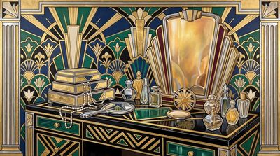 Art Deco Vanity Table Scene Canvas Painting