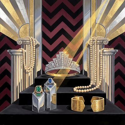 Art Deco Jewelry Display Canvas Painting
