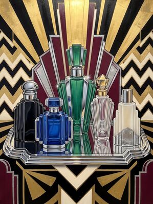 Elegant Perfume Bottle Collection Canvas Wall Art