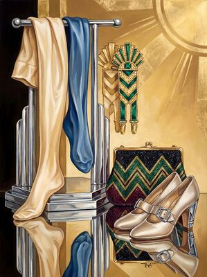 Art Deco Silk Stockings and Garters Canvas Painting