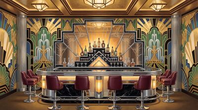 Golden Speakeasy Hidden Bar Canvas Wall Art