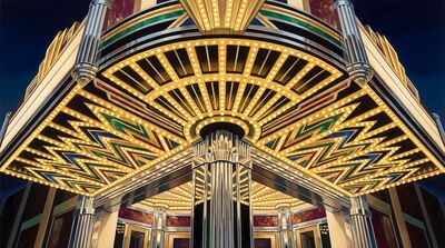 Art Deco Marquee Lights Pattern Canvas Wall Art