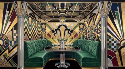 Vintage VIP Booth Champagne Canvas Wall Art