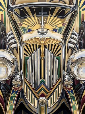 Art Deco Rolls Royce Front Grille Canvas Painting