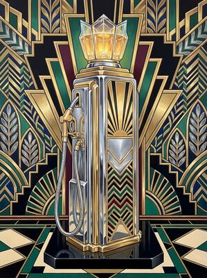 Golden Age Vintage Gas Pump Canvas Wall Art