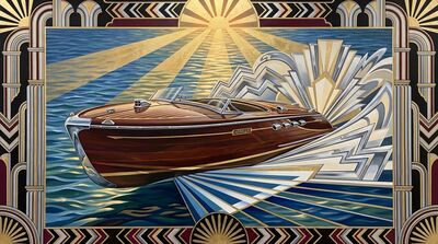 Golden Age Speedboat Racing Canvas Wall Art