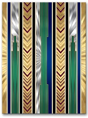 Art Deco Vertical Stripes Geometric Canvas Wall Art