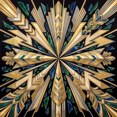 Art Deco Starburst Explosion Canvas Wall Art