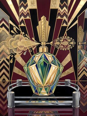 Vintage Crystal Perfume Bottle Canvas Painting