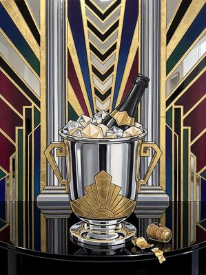 Art Deco Champagne Ice Bucket Canvas Wall Art