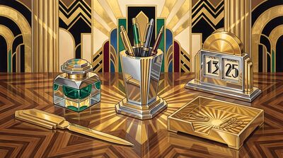 Vintage Art Deco Desk Accessories Canvas Painting