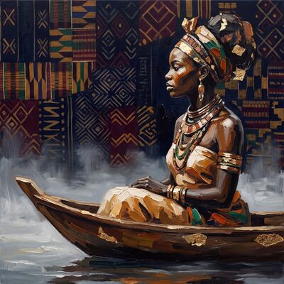 African Fisherman at Dawn Canvas Wall Art