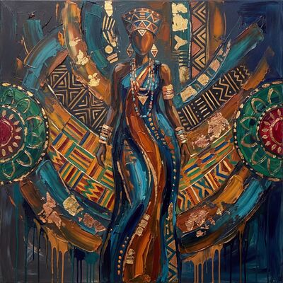 African Textile Pattern Canvas Wall Art