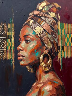 African Woman Portrait Canvas Wall Art