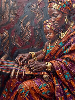 African Mother and Child Canvas Wall Art