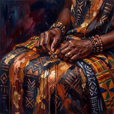 African Mud Cloth Canvas Wall Art