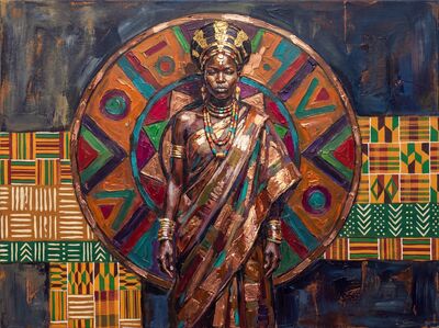 Geometric Tribal Shield Canvas Wall Art