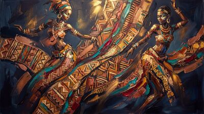 Woven African Textile Canvas Painting