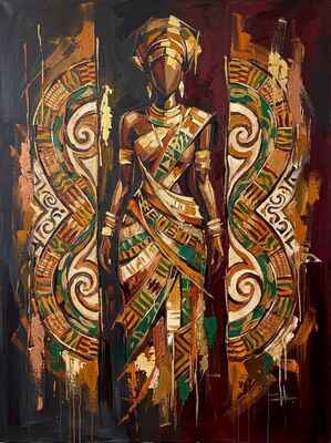 African Pattern Textile Canvas Painting