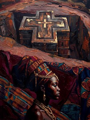 Rock-Hewn Church Lalibela Canvas Painting
