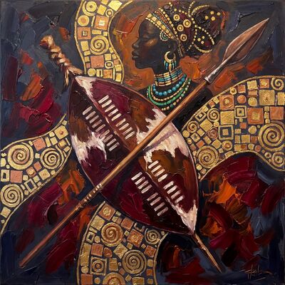 Zulu Shield Arrangement Canvas Wall Art