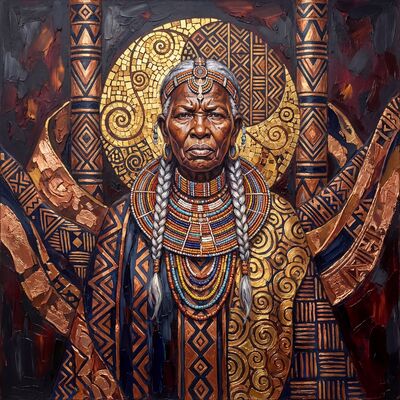 Silver Hair Elder Canvas Painting
