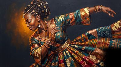 African Woman Braids Canvas Painting