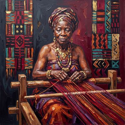 Elder Weaver African Canvas Wall Art