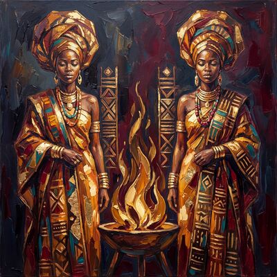 African Guard Warriors Canvas Wall Art