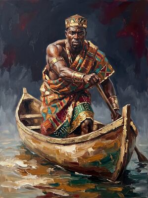 River Fisherman at Dawn Canvas Wall Art