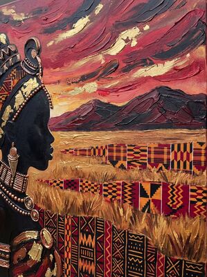 African Savanna Golden Grass Canvas Wall Art