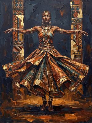 Traditional African Dancer Canvas Wall Art