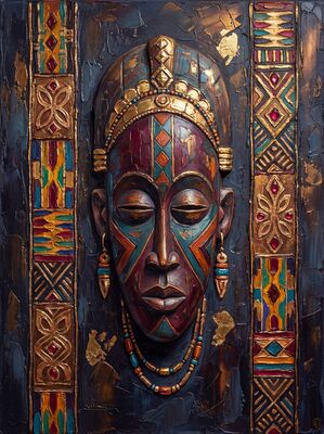 African Mask Collection Canvas Wall Art