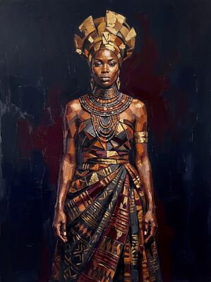 Regal African Queen Canvas Wall Art