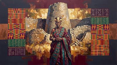 Great Zimbabwe Golden Canvas Painting