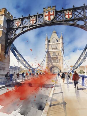 Big Ben Classic View Watercolor Canvas Print