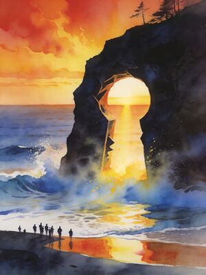 Big Sur Point Sur Lighthouse Watercolor Canvas Print
