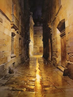 Bordeaux Place de la Bourse Watercolor Canvas Print