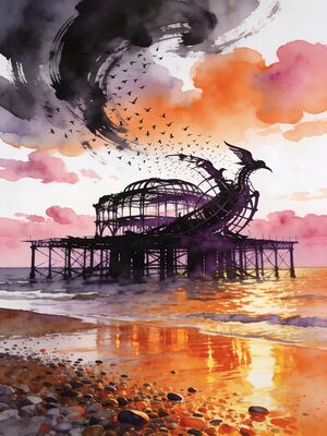 Brighton Royal Pavilion and Gardens Watercolor Canvas Print