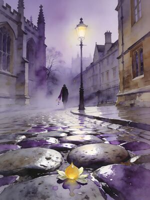 Durham Castle Peninsula at Dusk Watercolor Canvas Print