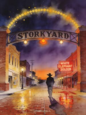 Fort Worth Stockyards Morning Cattle Drive Watercolor Canvas Print