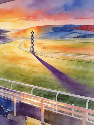 Goodwood Racecourse Watercolor Canvas Print