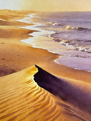 Gran Canaria Maspalomas Dunes Lighthouse Watercolor Canvas Print