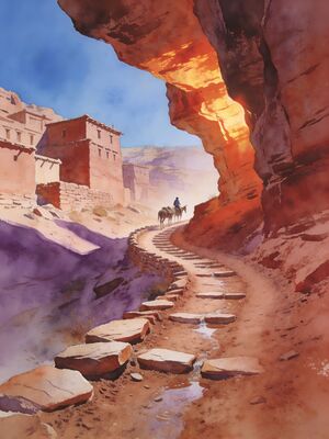 Grand Canyon Toroweap Overlook River Bend Watercolor Canvas Print