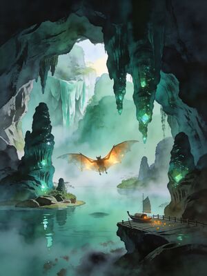 Ha Long Bay Sunset Karst Silhouettes Watercolor Canvas Print