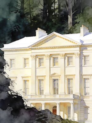 Hampstead Heath Garden Walk Watercolor Canvas Print