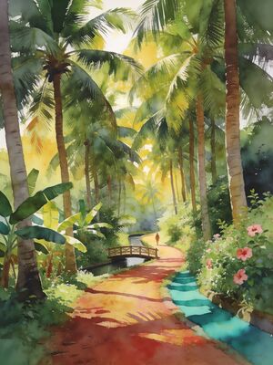 Kerala Backwaters Chinese Fishing Nets Kochi Watercolor Canvas Print