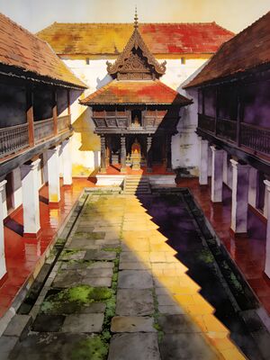 Kochi Fort Kochi Street Art Watercolor Canvas Print